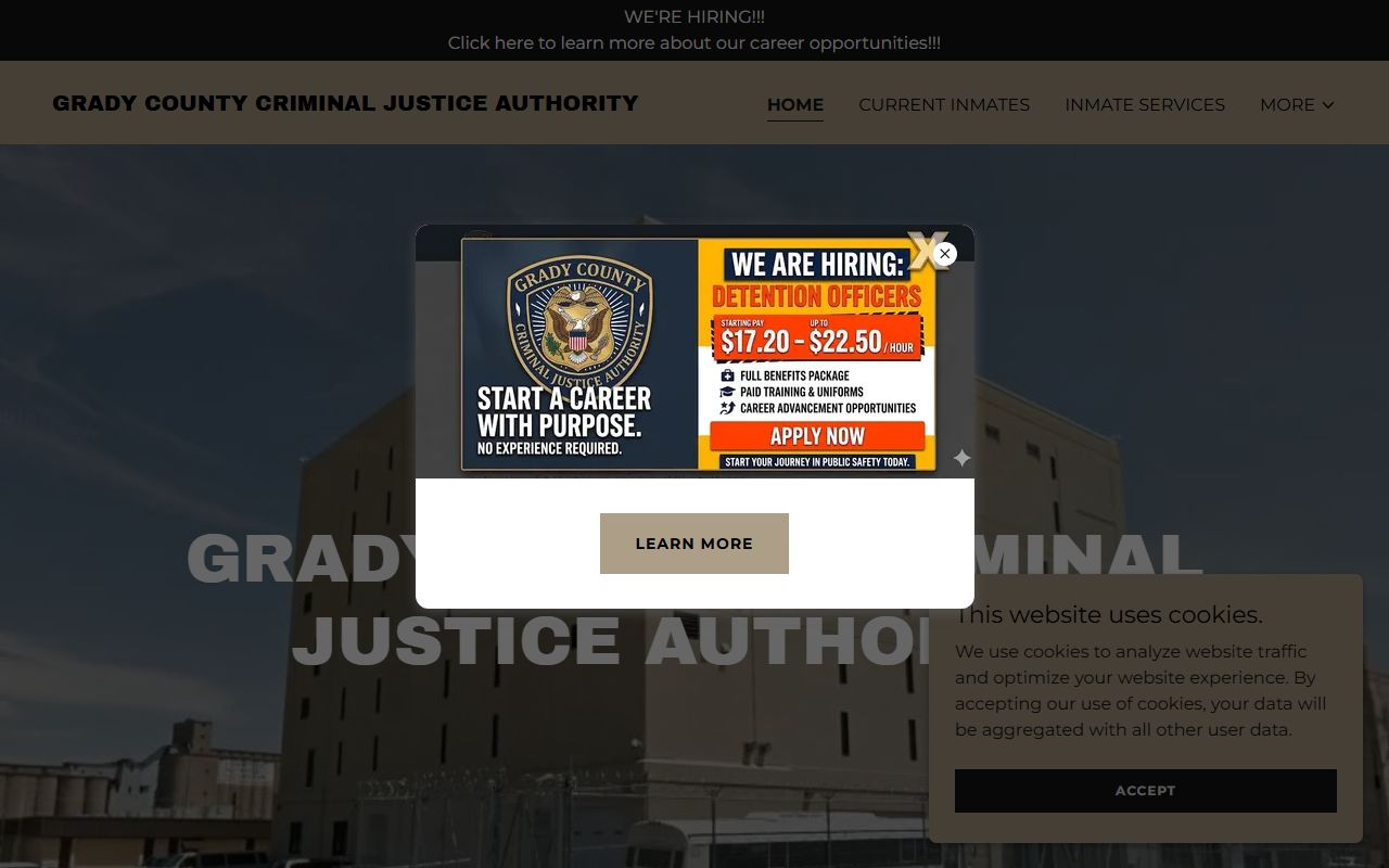 Grady County inmate population detention authority homepage