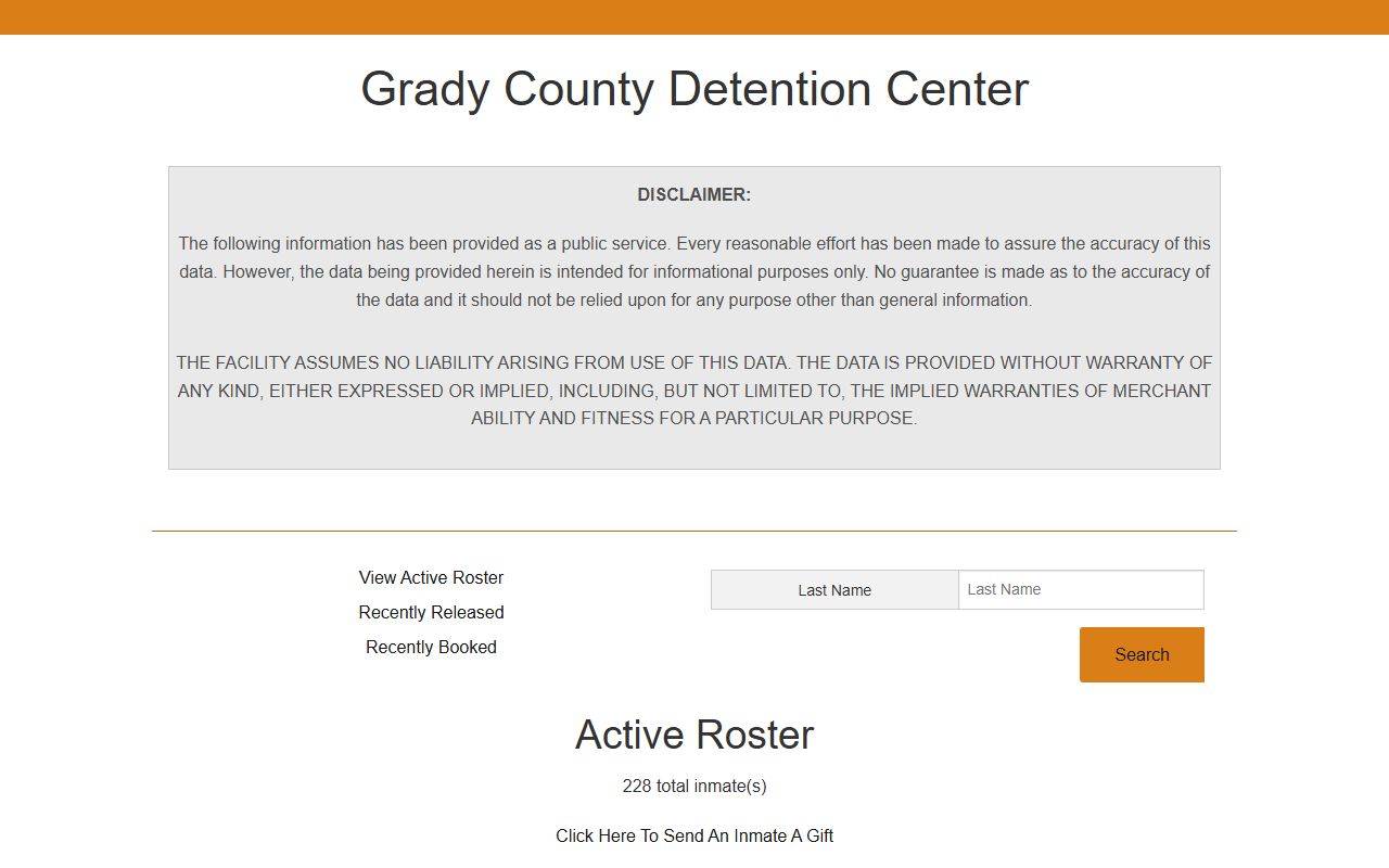 Grady County inmate records active Tiger roster